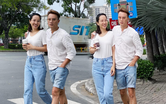 Vợ chồng Hoàng Bách 'hồi teen' diện đồ đôi hẹn hò bên nhau Ảnh 2