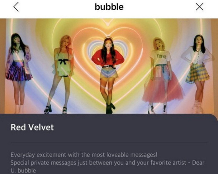 Trang chủ Dear U.Bubble của Red Velvet.