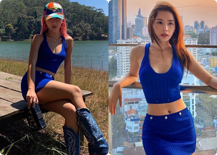 Trước đó, hai người đẹp từng nhiều lần diện trang phục giống nhau như đúc, đơn  cử như set đồ xanh nổi bật. 