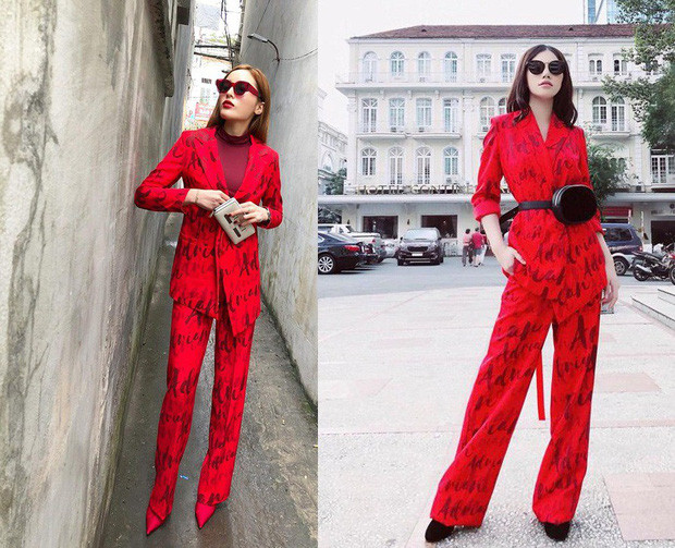 Thả dáng trong cùng bộ vest của NTK Adrian Anh Tuấn, tuy khác nhau một chút về cách mix nhưng vẻ ngoài của cả hai là hoàn toàn cá tính như nhau. 