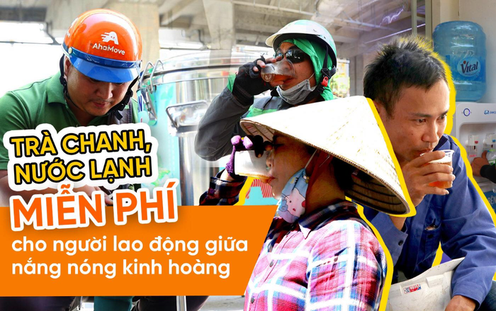 Quán trà chanh, nước lạnh miễn phí giúp người lao động nghèo giải nhiệt giữa nắng nóng kinh hoàng hơn 40 độ C ở Hà Nội Ảnh 2