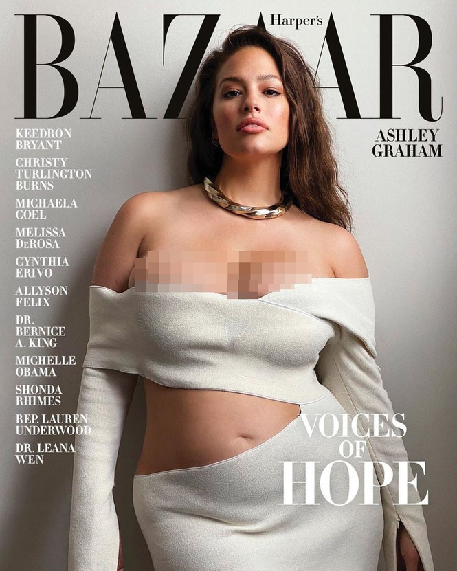 Nàng mẫu ' ngoại cỡ' Ashley Graham trên ấn phẩm mới nhất của tạp chí nổi tiếng Harper's Bazaar