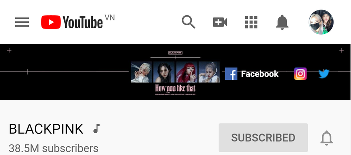 Lượng đăng kí kênh hiện tại của BlackPink.