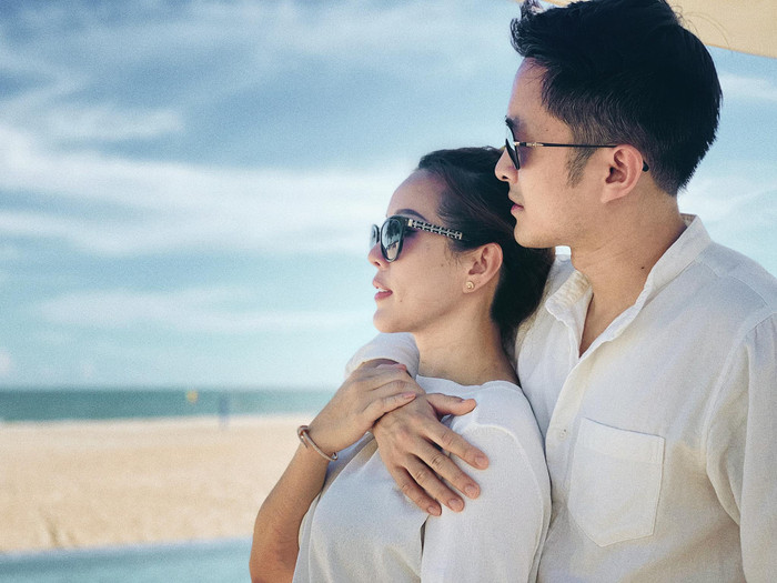 Gia đình Hoa hậu Thu Hoài cũng được 'nhiếp ảnh gia' Trúc Nhân tặng cho một khoảnh khắc đẹp.