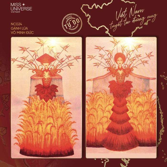 'Gánh lúa' được đánh giá cao bởi ý tưởng độc đáo nhưng rõ ràng thiết kế này không phải được lấy cảm hứng từ tà áo dài truyền thống. 