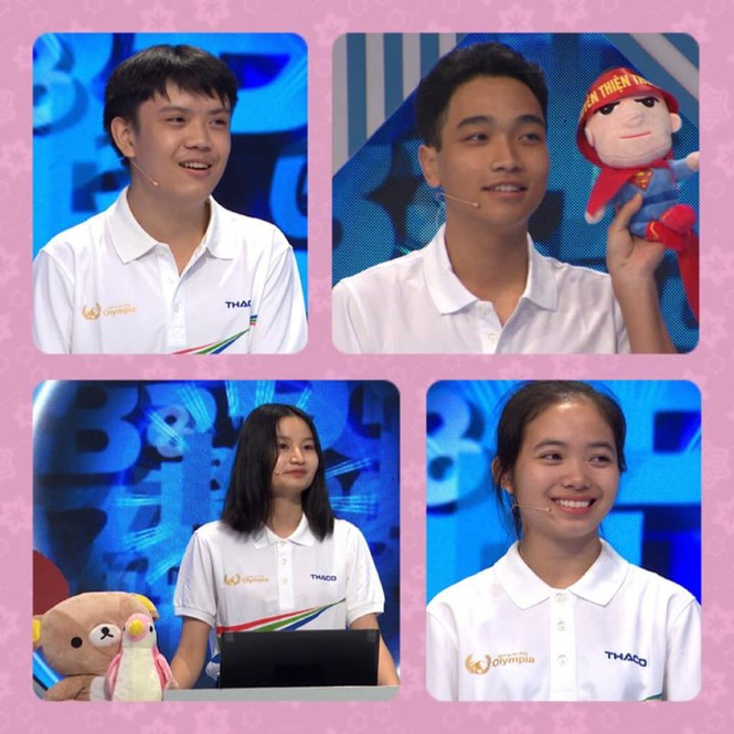 Bốn nhà leo núi Xuân Vũ, Đức Tú, Thanh Thảo, Nguyễn Trang (từ trái qua phải, từ trên xuống). Ảnh: Fanpage 'Đường lên đỉnh Olympia'.