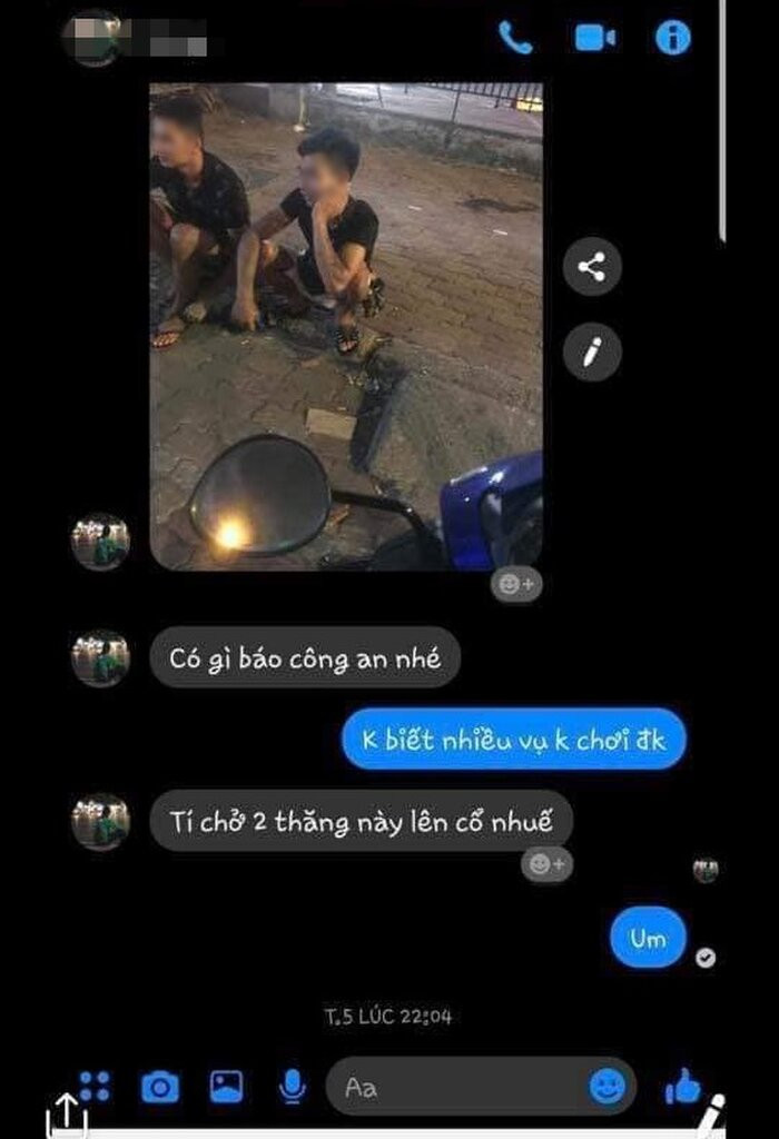 S. nhắn tin cho bạn về việc chở hai đối tượng đi Cổ Nhuế.