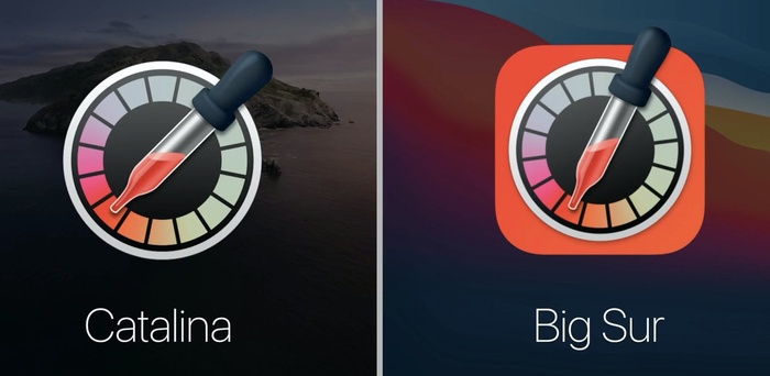 Icon Digital Color Meter trên macOS Catalina và macOS Big Sur. (Ảnh: Roel Van Gils/Apple)