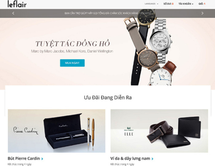Leflair từng là nền tảng TMĐT thu hút được khá nhiều sự chú ý ở Việt Nam. Ảnh chụp màn hình