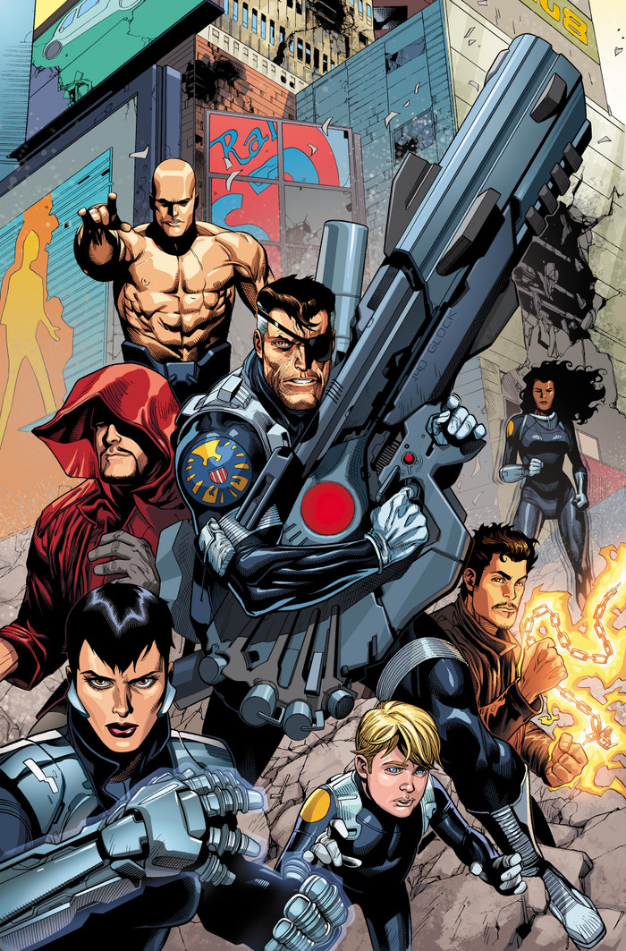 Phiên bản đầu tiên của Secret Warriors trong comic, được lãnh đạo bởi Nick Fury - cha của Nick Fury Jr. (tương ứng với phiên bản Nick Fury da màu trong MCU).
