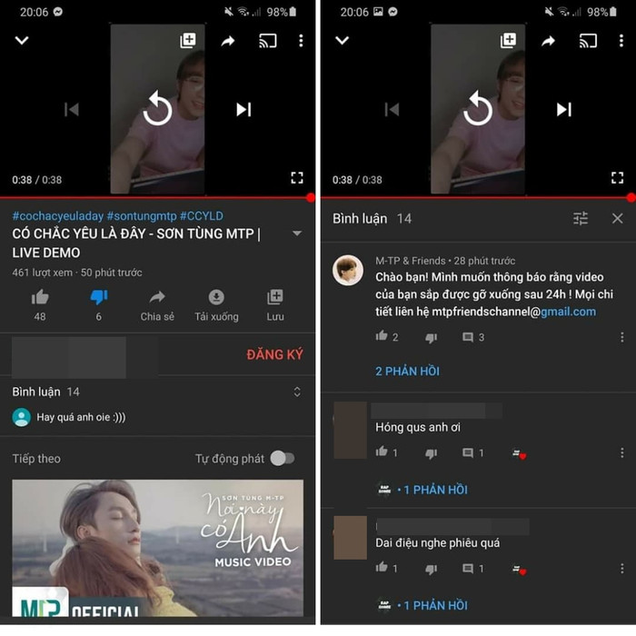 Thực hư công ty Sơn Tùng M-TP đánh bản quyền loạt clip đăng lại bản hát live Có chắc yêu là đây? Ảnh 4