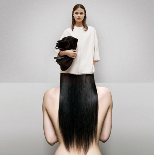 Váy của cô gái hoà quyện hoàn hảo vào mái tóc. 