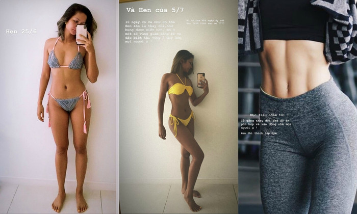 H'Hen Niê khoe dáng thon sau 10 ngày luyện tập chăm chỉ. Người đẹp Ê Đê cũng đặt mục tiêu 'khổ luyện' để có được body múi săn chắc.