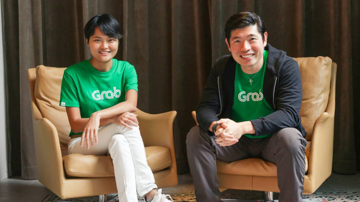 Hai người đồng sáng lập của Grab: Tan Hooi Lin (bên trái) và Anthony Tan. Ảnh: Nikkei