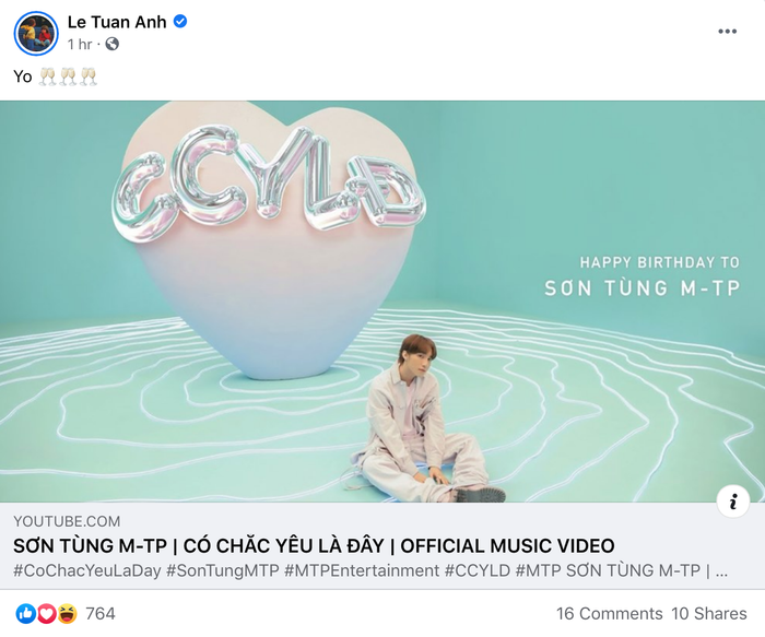 Masew cũng rất thích thú trước màn comeback từ Sơn Tùng M-TP.