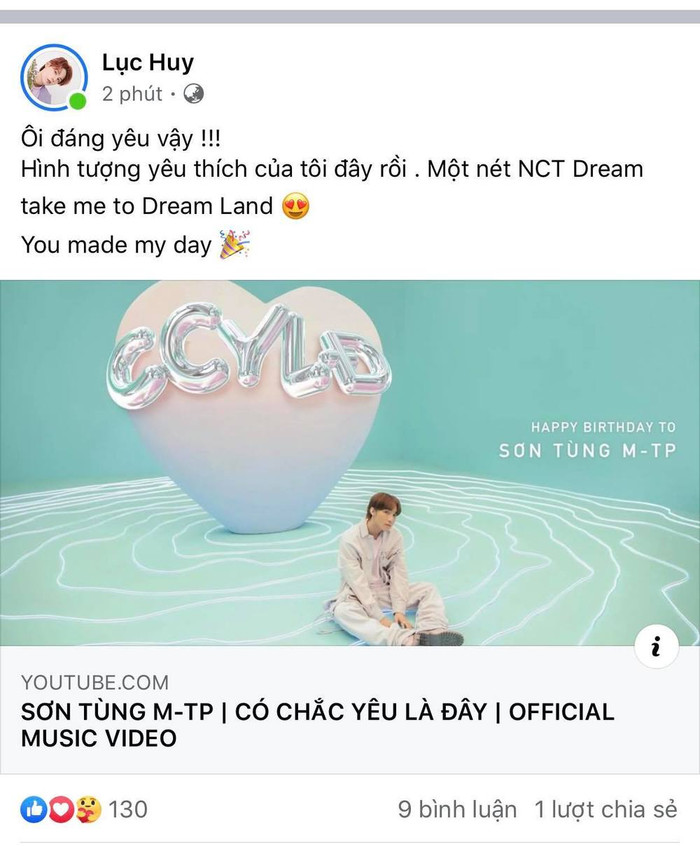 Lục Huy của Uni 5 cũng không nằm ngoài danh sách Sao Việt phát cuồng vì Sơn Tùng.