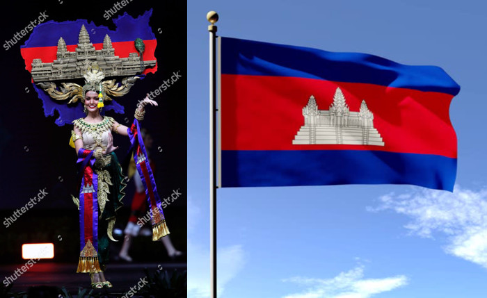 Hoa hậu Hoàn vũ Campuchia có phần thu hút hơn với trang phục hồn nước, lòng dân.