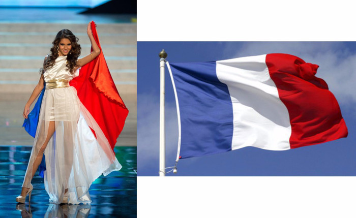 Hoa hậu Hoàn vũ Pháp như thể đi làm nền cho một màn biểu diễn nào đó mà cô chính là nhân vật phụ mờ nhạt nhất trong bộ trang phục kém sang. 