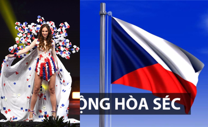 Miss Universe Czech Republic 2018 chỉ đơn thuần là mượn 3 màu săc chủ đạo trên quốc kỳ mà thôi.