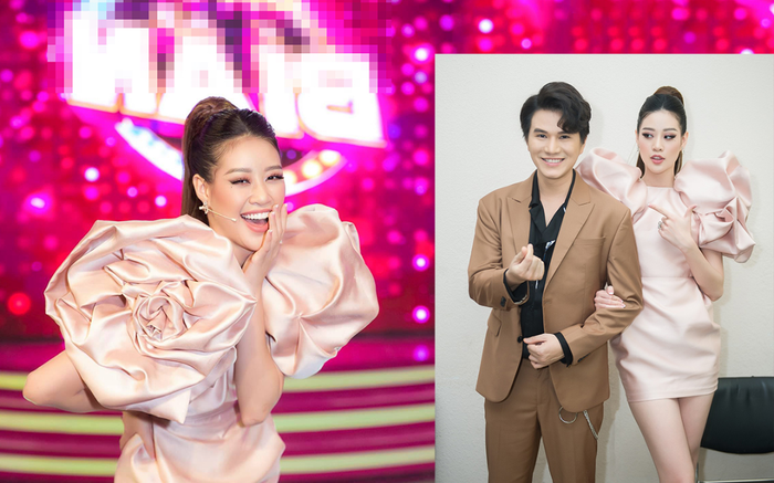 Mặc đầm hồng ngọt như kẹo, Hoa hậu Khánh Vân được MC điển trai khen là 'bông hoa có đỏ có thơm' Ảnh 2