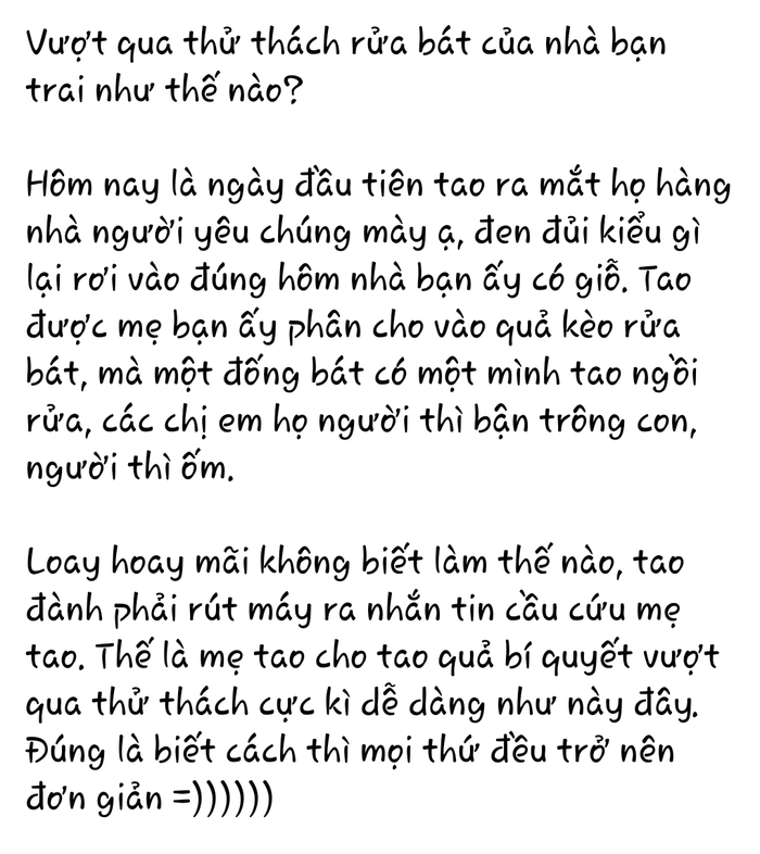 Bị bắt rửa chén khi đến ra mắt nhà bạn trai, cô gái 'cầu cứu' mẹ ruột và pha 'bẻ lái cực gắt' khiến dân mạng thích thú Ảnh 5