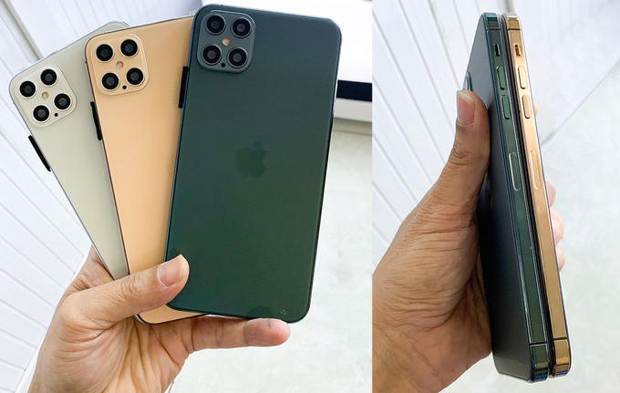 Chiếc “iPhone 12 Pro Max” này có thân máy cấu thành từ nhựa trong khi sườn máy làm từ nhôm. Ảnh: Internet