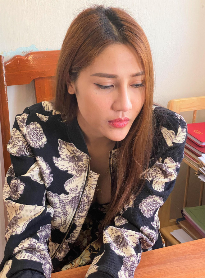 Cao Thị Ninh tại cơ quan công an.