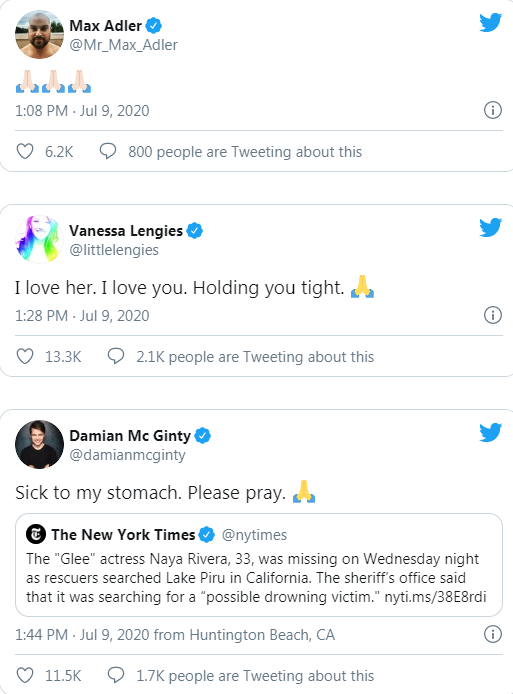 Dàn cast Glee cùng cầu nguyện sau khi nữ tài tử Naya Rivera mất tích giữa hồ Ảnh 14