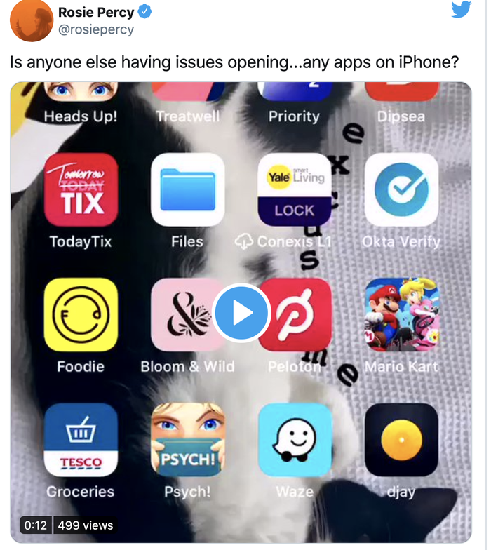 Hàng loạt ứng dụng phổ biến trên iPhone, iPad đang gặp lỗi nghiêm trọng. (Ảnh chụp màn hình)