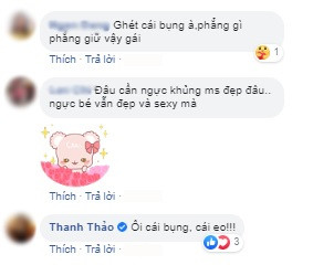 Tuy vậy, phía dưới bức ảnh, không ít những lời khen có cánh về hình thể quyến rũ, nhất là vòng eo nuột nà của nữ ca sĩ. 