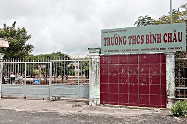 Trường THCS Bình Châu nơi xảy ra sự việc. Ảnh: VietNamNet