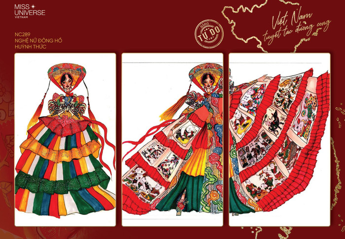 National costume Nghệ nữ Đông Hồ là một tác phẩm lấy cảm hứng từ một dòng tranh dân gian nổi tiếng của Việt Nam, xuất phát từ làng Đông Hồ.