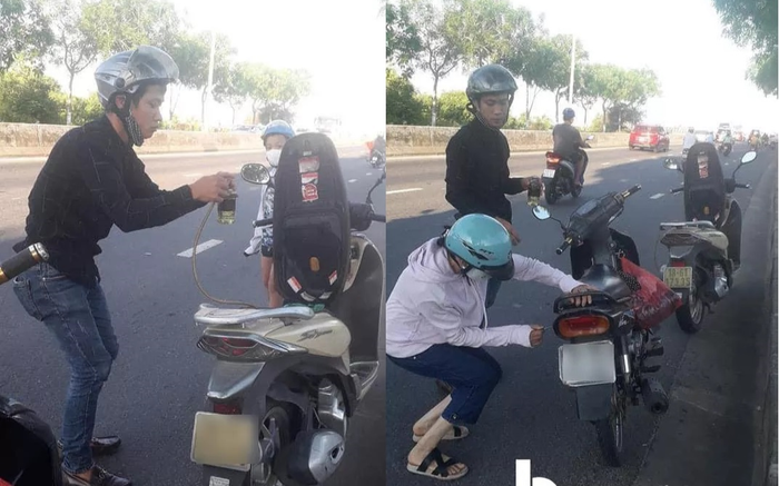 Thấy 2 mẹ con loay hoay dắt xe máy giữa trưa nắng, nam thanh niên có hành động khiến nhiều người ấm lòng Ảnh 2