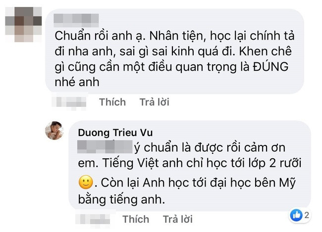 Bị bắt lỗi chính tả, Dương Triệu Vũ đáp trả: 'Tiếng Việt anh chỉ học tới lớp 2 rưỡi' Ảnh 4