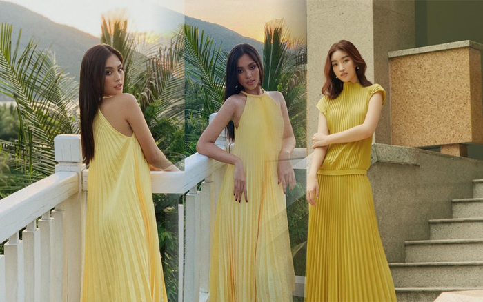 Đỗ Mỹ Linh - Tiểu Vy say đắm với váy đầm xếp pli rực rỡ như thiên thần Ảnh 2