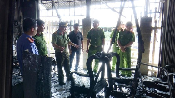 Hiện trường nơi xảy ra vụ hỏa hoạn. Ảnh: Nghiêm Túc/SGGP