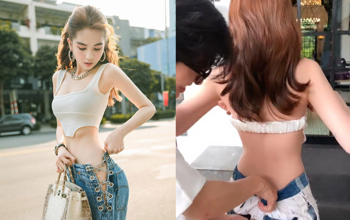 Chuyện thật như đùa, stylist khổ sở vì vòng eo xuất sắc của Ngọc Trinh! Ảnh 2