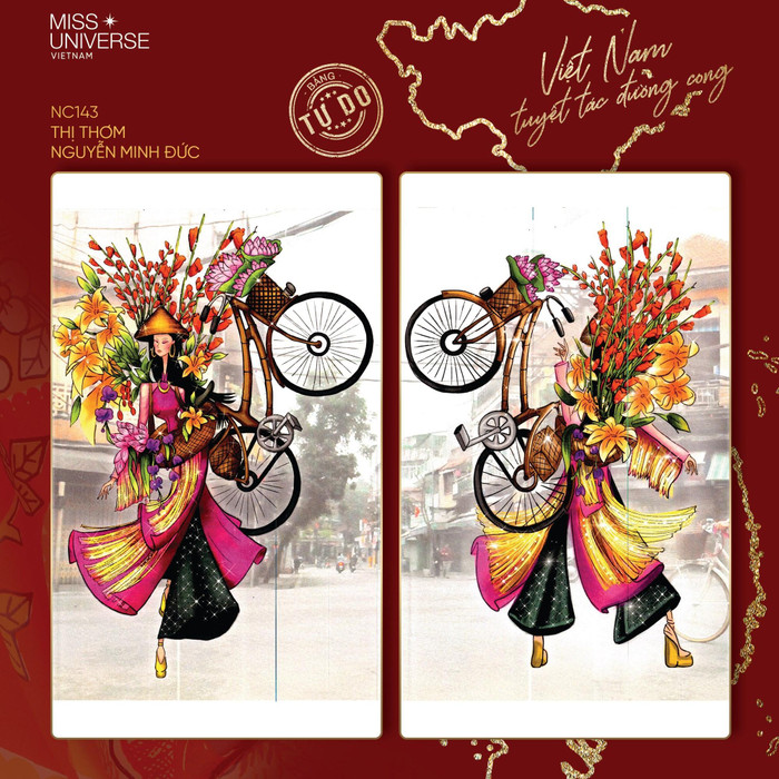 'Thị thơm' đúng chuẩn của một quý cô high-fashion. Toàn bộ tà áo dài bị vườn hoa thập cẩm nuốt chửng, chưa kể đây là một thiết kế không tôn dáng.&nbsp;