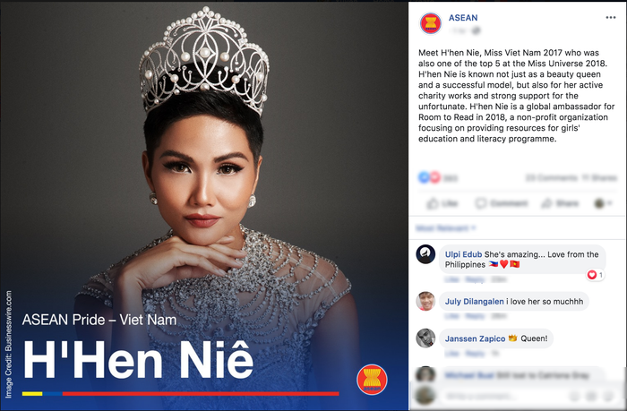 Hoa hậu H'Hen Niê được chọn là niềm tự hào Đông Nam Á.