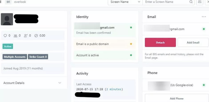 Ảnh chụp màn hình công cụ mà quản trị viên Twitter sử dụng bị phát tán trên mạng. (Ảnh: CNet.)