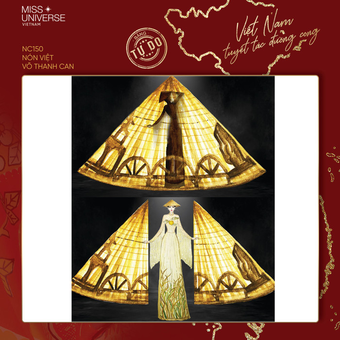 Từng gây nhiều tranh cãi về việc sử dụng hiệu ứng phát sáng vì Miss Universe đã hạn chế vấn đề này, nhưng công bằng mà nói 'Nón việt' cực kì sang trọng nhưng lại rất thân thuộc.&nbsp;