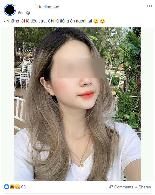 Hot girl thể hiện thái độ không quan tâm đến vụ việc. 