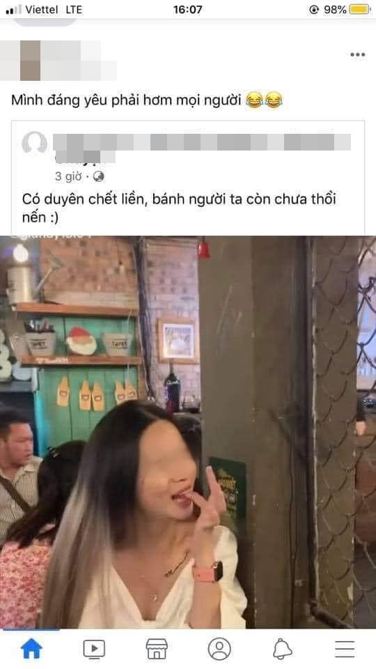 Cô nàng tự share đoạn clip về trang cá nhân và tự nhận mình dễ thương.