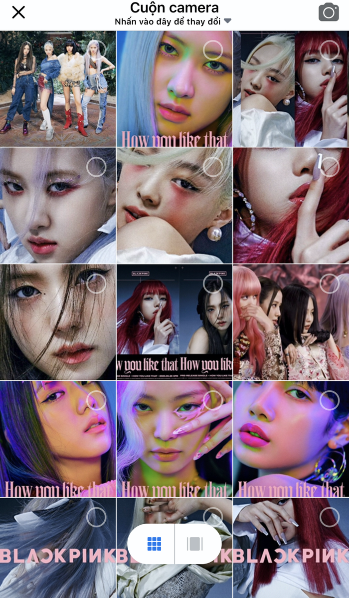 Người dùng có thể chọn xem ảnh dạng lưới.