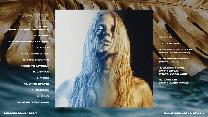 Brightest Blue bao gồm tất thảy 18 ca khúc. So với album trước (Delirium) thì đây là một con số thụt lùi hơn 5 đơn vị