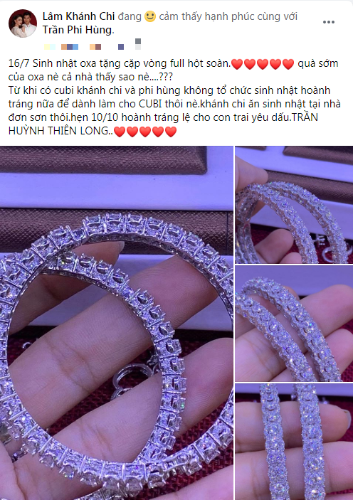 Lâm Khánh Chi được chồng trẻ tặng trang sức kim cương đắt tiền nhân dịp sinh nhật