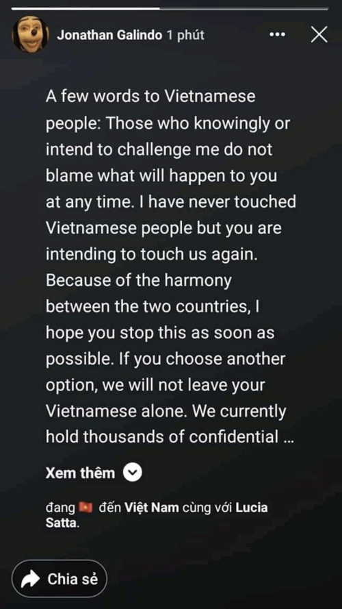 Thậm chí còn đăng trạng thái cho biết đã và đang trên đường đến Việt Nam. (Ảnh: Facebook)