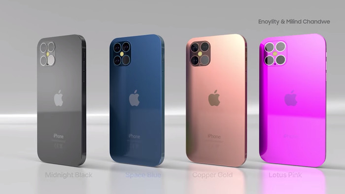 iPhone 12 được cho là sẽ có giá khởi điểm 649 USD cho 128 GB bộ nhớ trong. iPhone 12 Max sẽ có giá 749 USD cho phiên bản với bộ nhớ trong tương tự. iPhone 12 Pro sẽ lên kệ với giá 999 USD cho bản 128 GB bộ nhớ trong và iPhone 12 Pro Max sẽ có giá khởi điểm 1.099 USD. (Ảnh: Genius 3D)