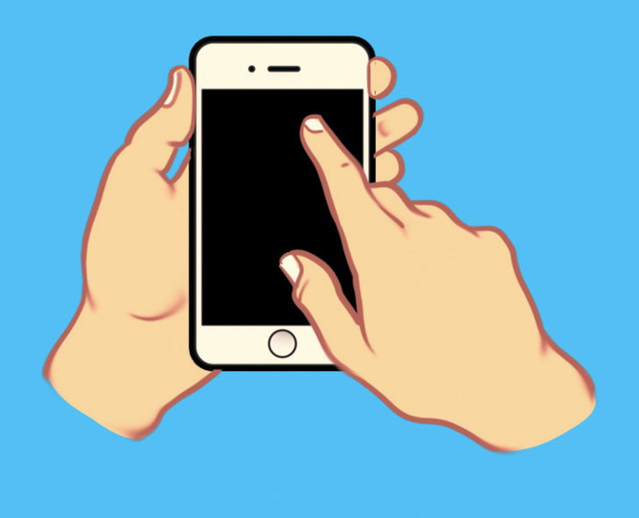 Cầm điện thoại bằng một tay và dùng ngón trỏ của tay kia để lướt màn hình cho thấy bạn là người sáng tạo.