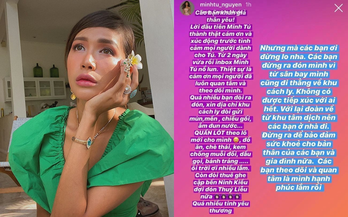 Minh Tú gửi lời cảm ơn, dặn dò fan không ra sân bay đón trong ngày về nước Ảnh 2